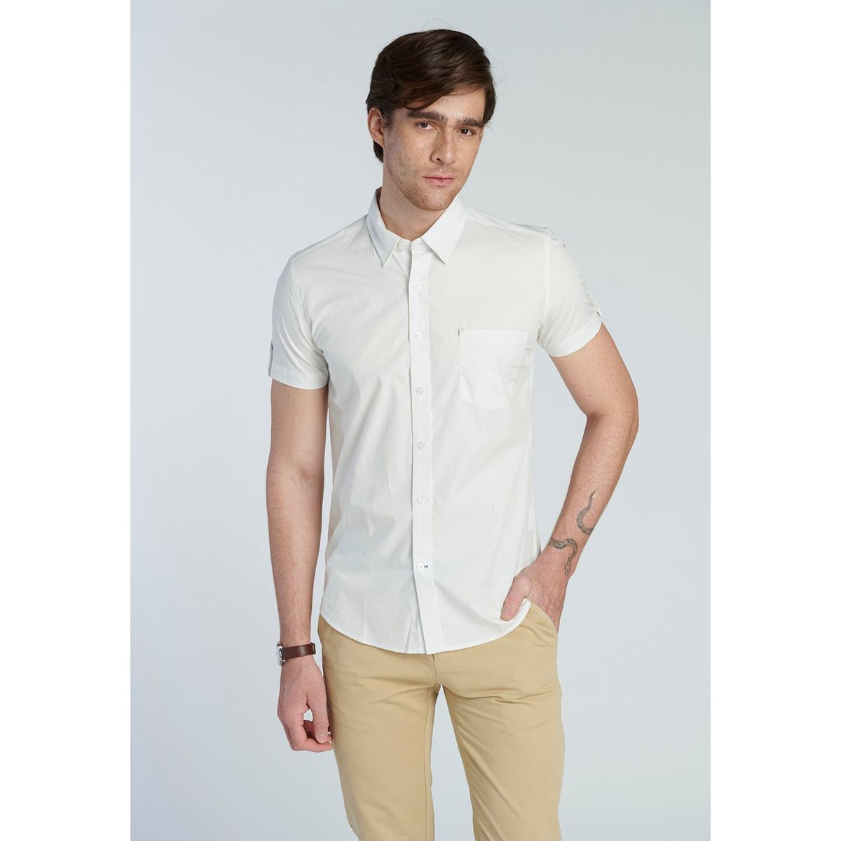 NEW MAN - Camisa Aylesbury Blanco New Man