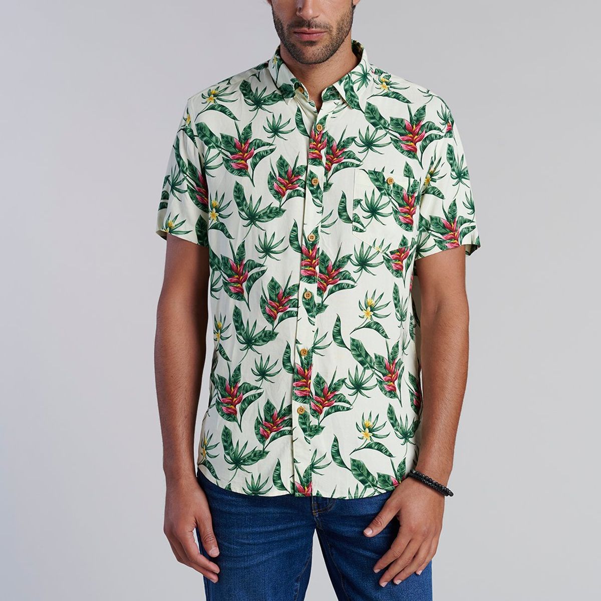 FEROUCH - Camisa Estampada Dublin Fj Beige Ferouch