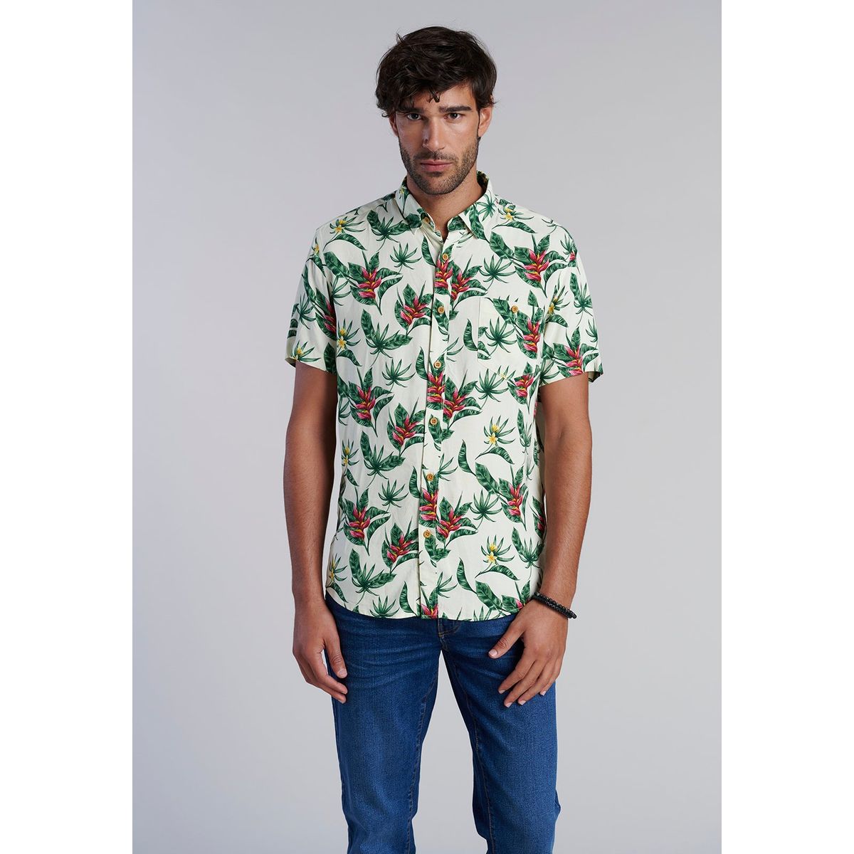 FEROUCH - Camisa Estampada Dublin Fj Beige Ferouch