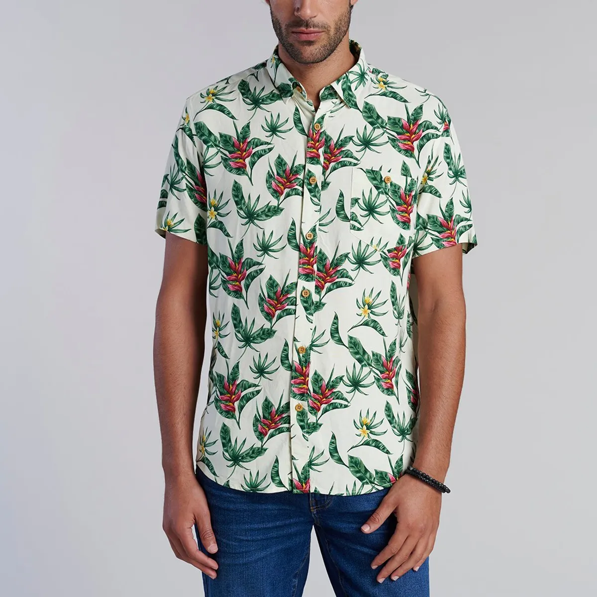 FEROUCH - Camisa Estampada Dublin Fj Beige Ferouch