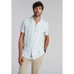 FEROUCH - Camisa Listada Sport Fj Verde
