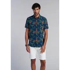 FEROUCH - Camisa Estampada Dublin Fj Azul