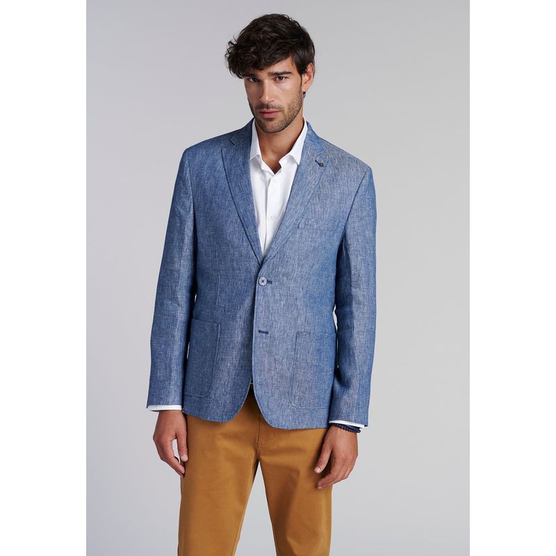 FEROUCH - Blazer Lino Montana F Azul Ferouch
