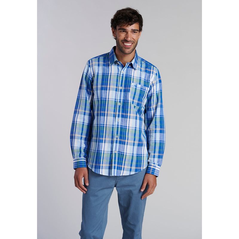 FEROUCH - Camisa Check Memphis F Azul Ferouch_.