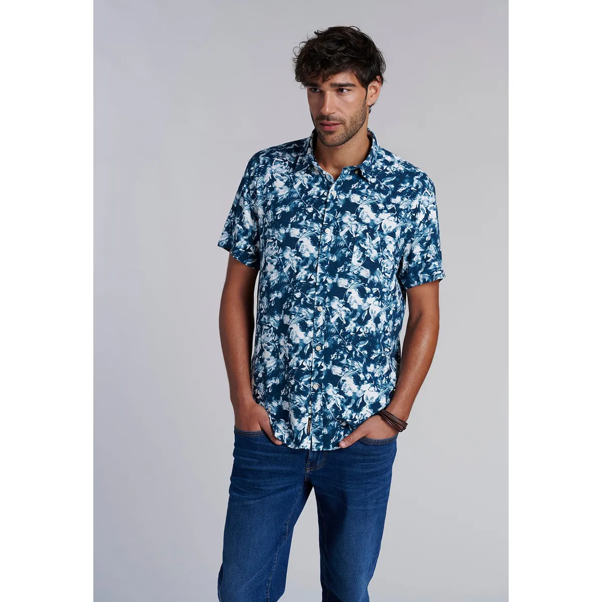 FEROUCH - Camisa Estampada Ohio Fj Azul Ferouch