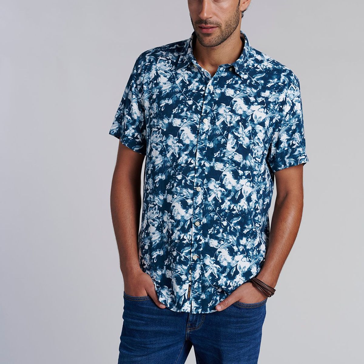 FEROUCH - Camisa Estampada Ohio Fj Azul Ferouch