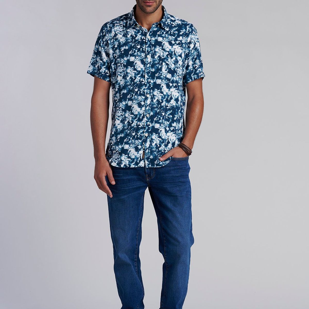 FEROUCH - Camisa Estampada Ohio Fj Azul Ferouch