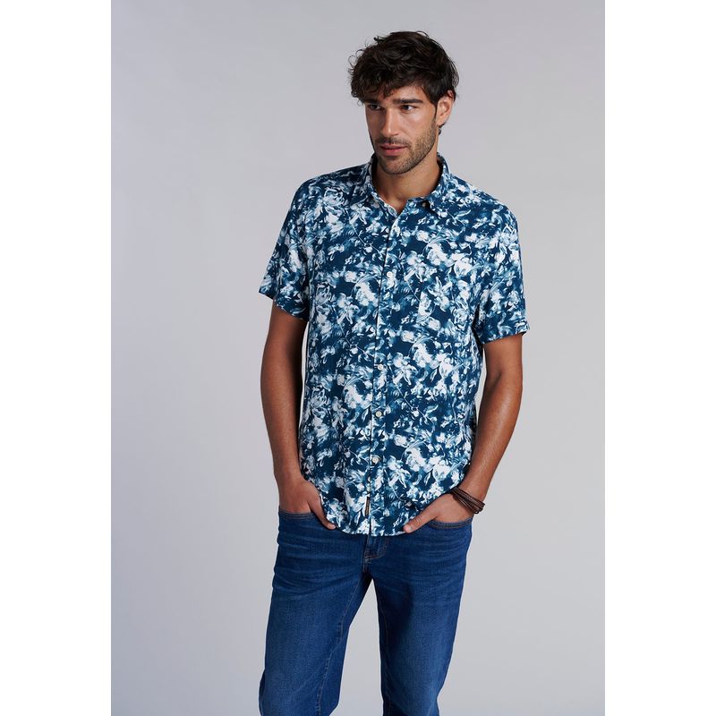 FEROUCH - Camisa Estampada Ohio Fj Azul Ferouch