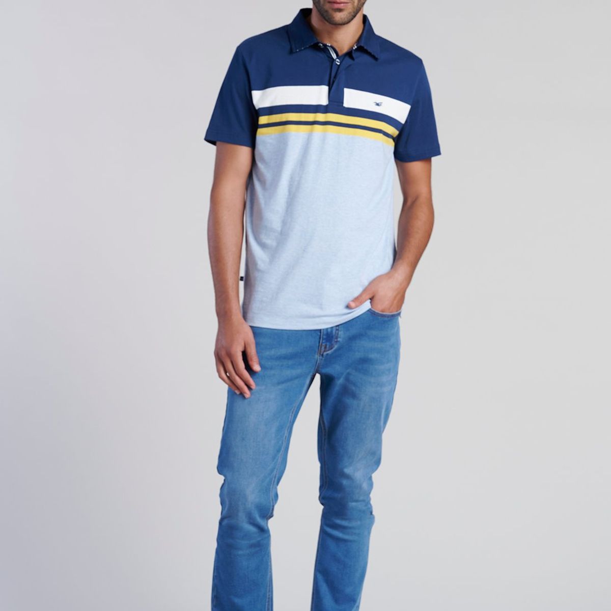 FEROUCH - Polera Polo Rayas Chicago Azul Ferouch