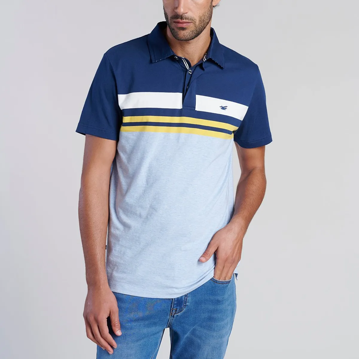 FEROUCH - Polera Polo Rayas Chicago Azul Ferouch
