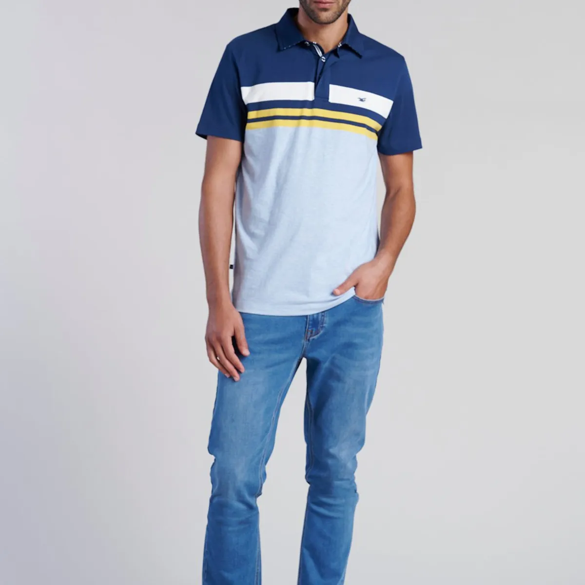 FEROUCH - Polera Polo Rayas Chicago Azul Ferouch