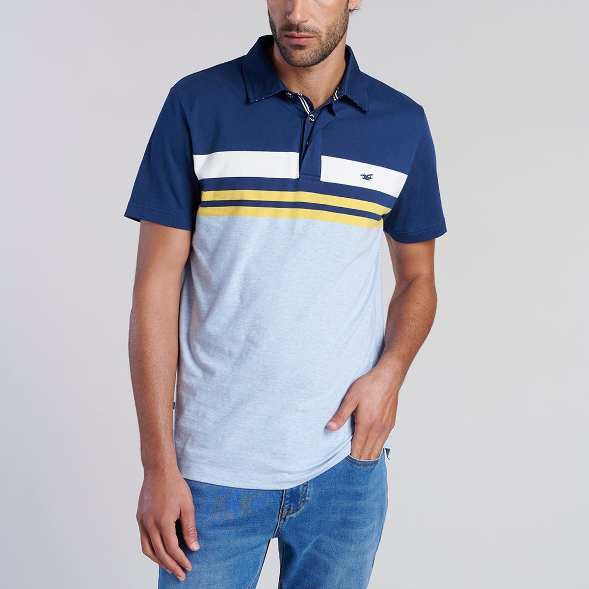 FEROUCH - Polera Polo Rayas Chicago Azul Ferouch