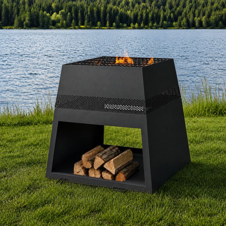 Fogon Parrilla A La Piedra Piramide 59x59x59cm
