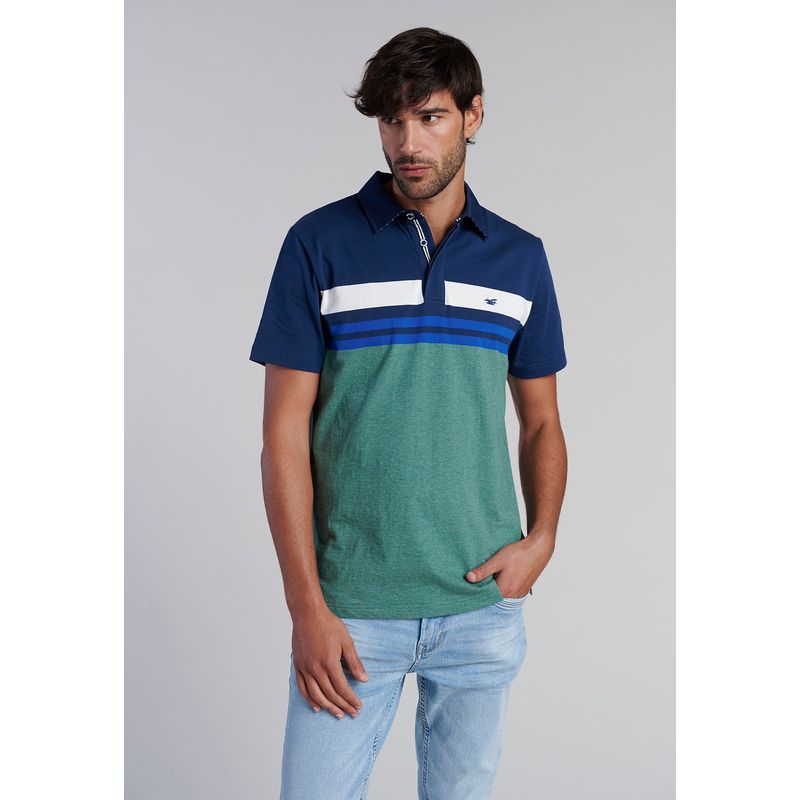FEROUCH - Polera Polo Rayas Chicago Verde Ferouch