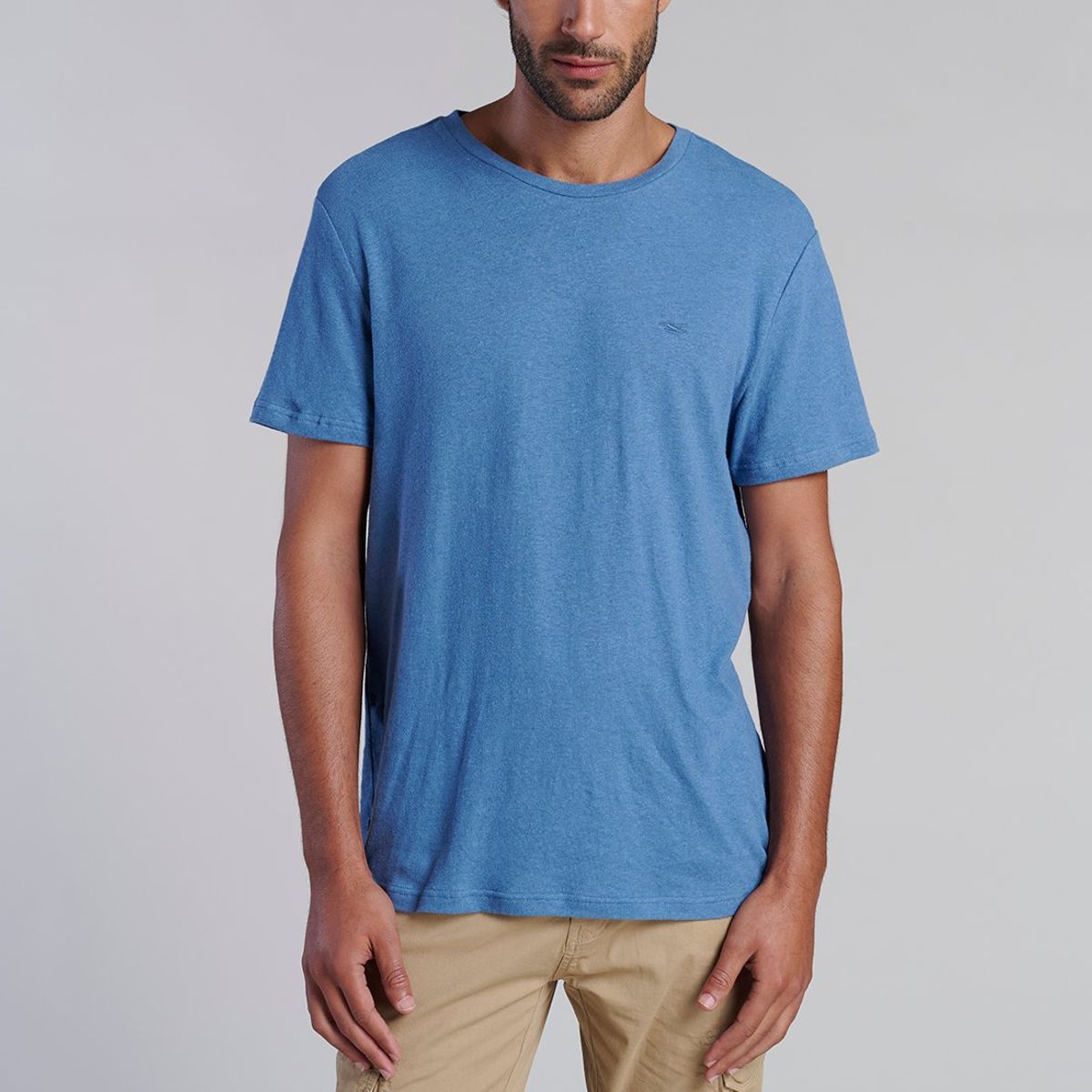 FEROUCH - Polera Lino Albany Celeste Ferouch