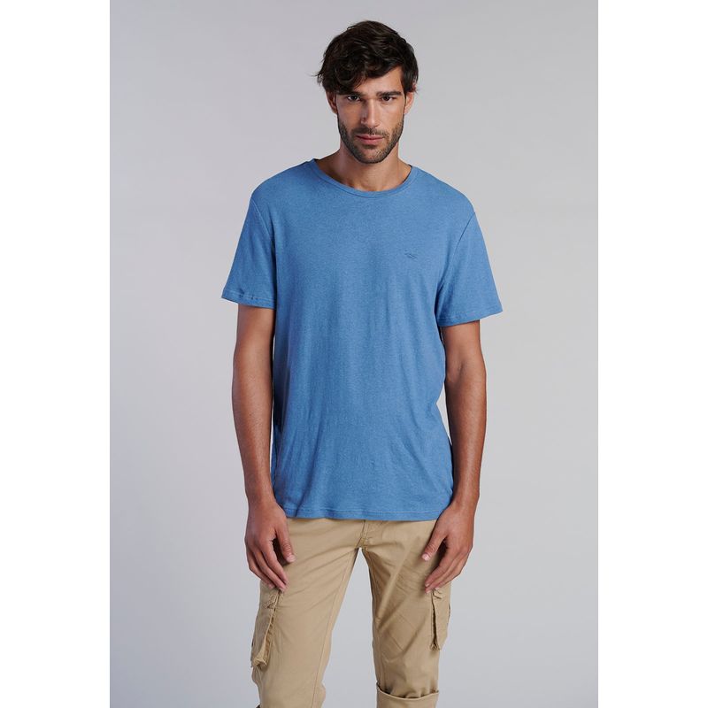 FEROUCH - Polera Lino Albany Celeste Ferouch