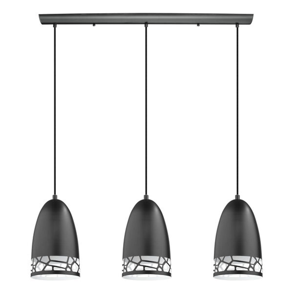 EGLO - Lámpara Colgante Savignano Acero E27 3X60w