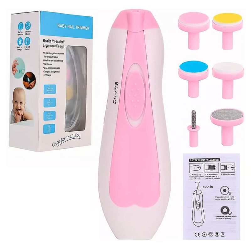 GENERICO - Lima de uñas eléctrica rosada para bebé