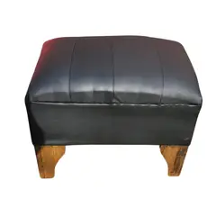 GENERICO - Banqueta Lineal Negro Eco Cuero 60x40x40 Rimar.