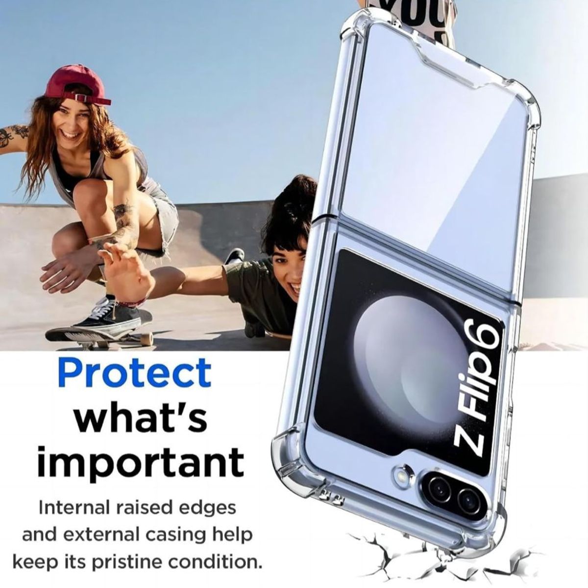 GENERICO - Carcasa Transparente Reforzado Para Samsung Galaxy Z Flip 6