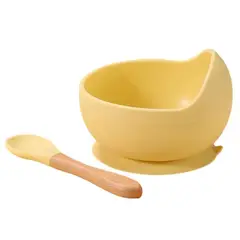 GENERICO - Plato de silicona y cuchara para bebé