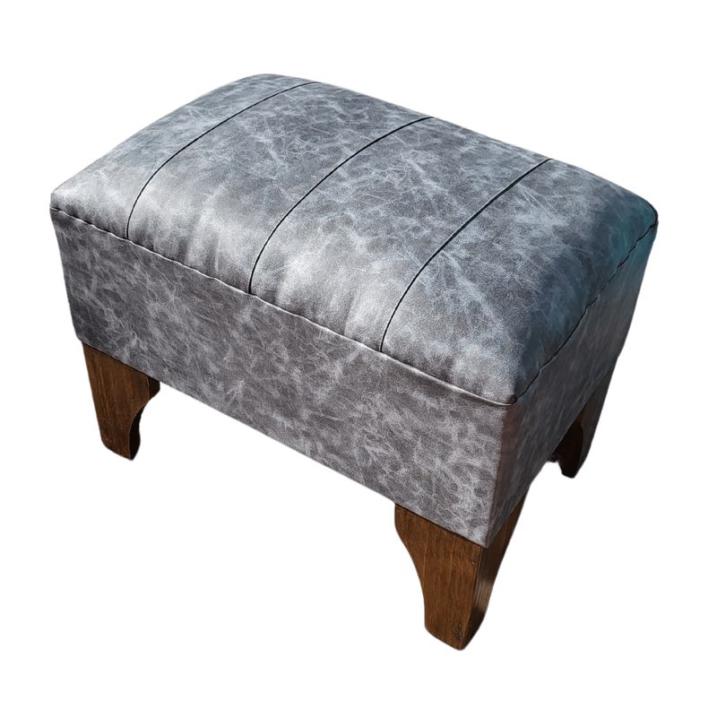 GENERICO - Banqueta Lineal Gris Eco Cuero 60x40x40 Rimar