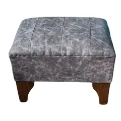 GENERICO - Banqueta Lineal Gris Eco Cuero 60x40x40 Rimar