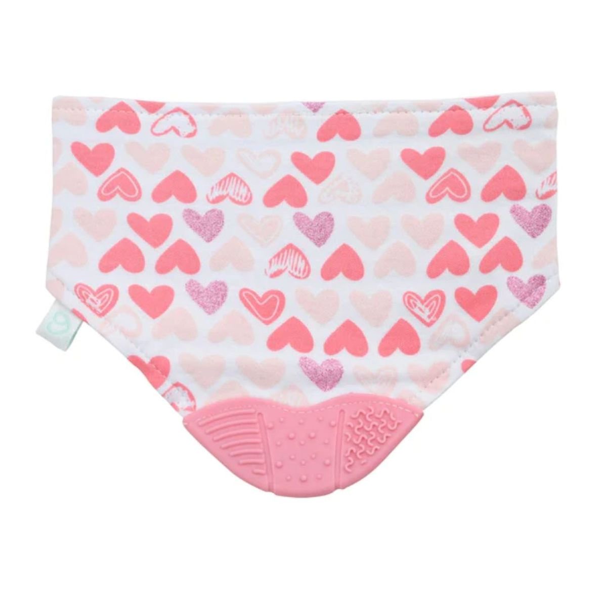 BAMBINO - Babero bandana rosado con mordedor