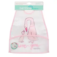 BAMBINO - Babero impermeable rosado para bebé