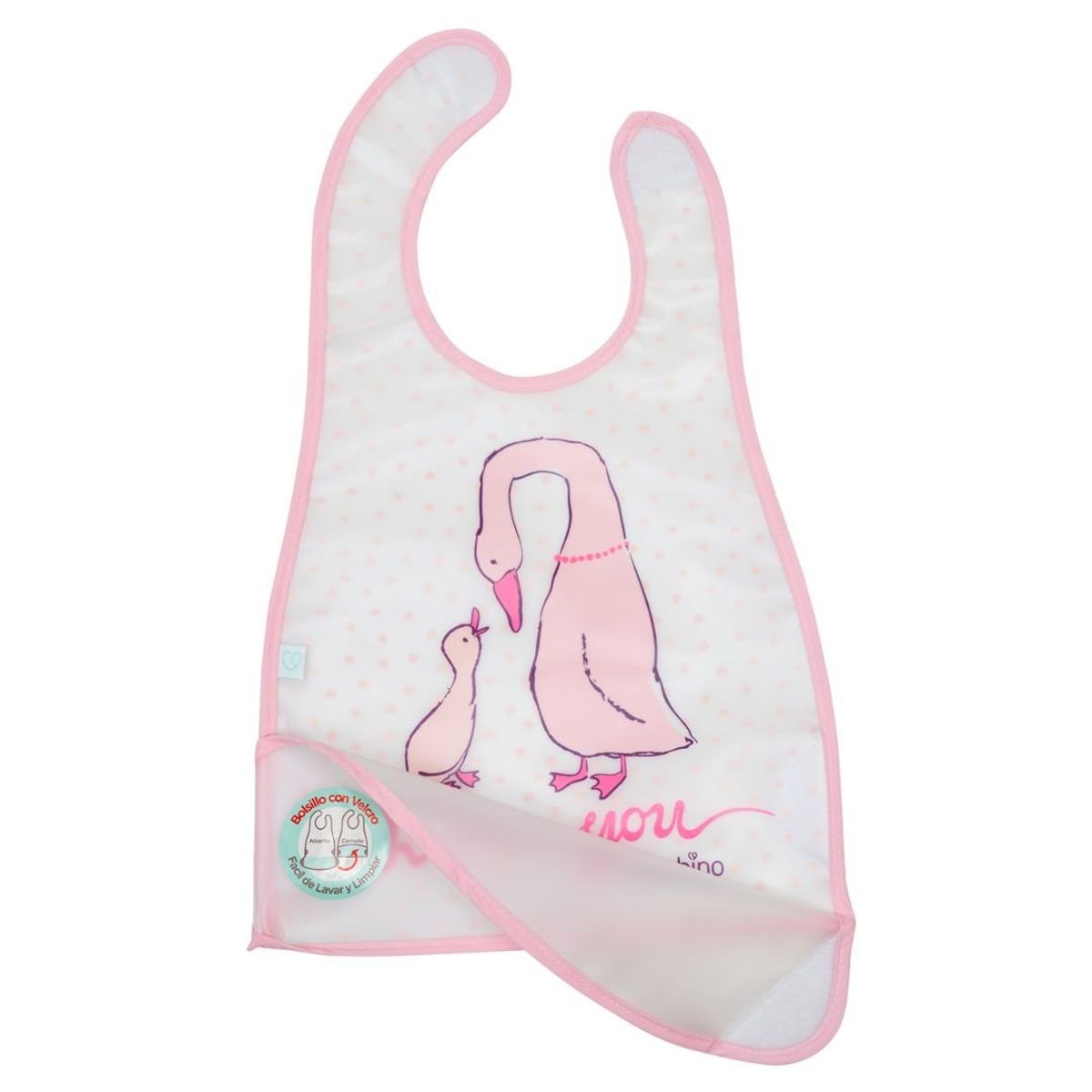 BAMBINO - Babero impermeable rosado para bebé