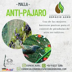 1880 - MALLA ANTIPAJARO 8 x 100 mts PROTECTOR DE CULTIVOS