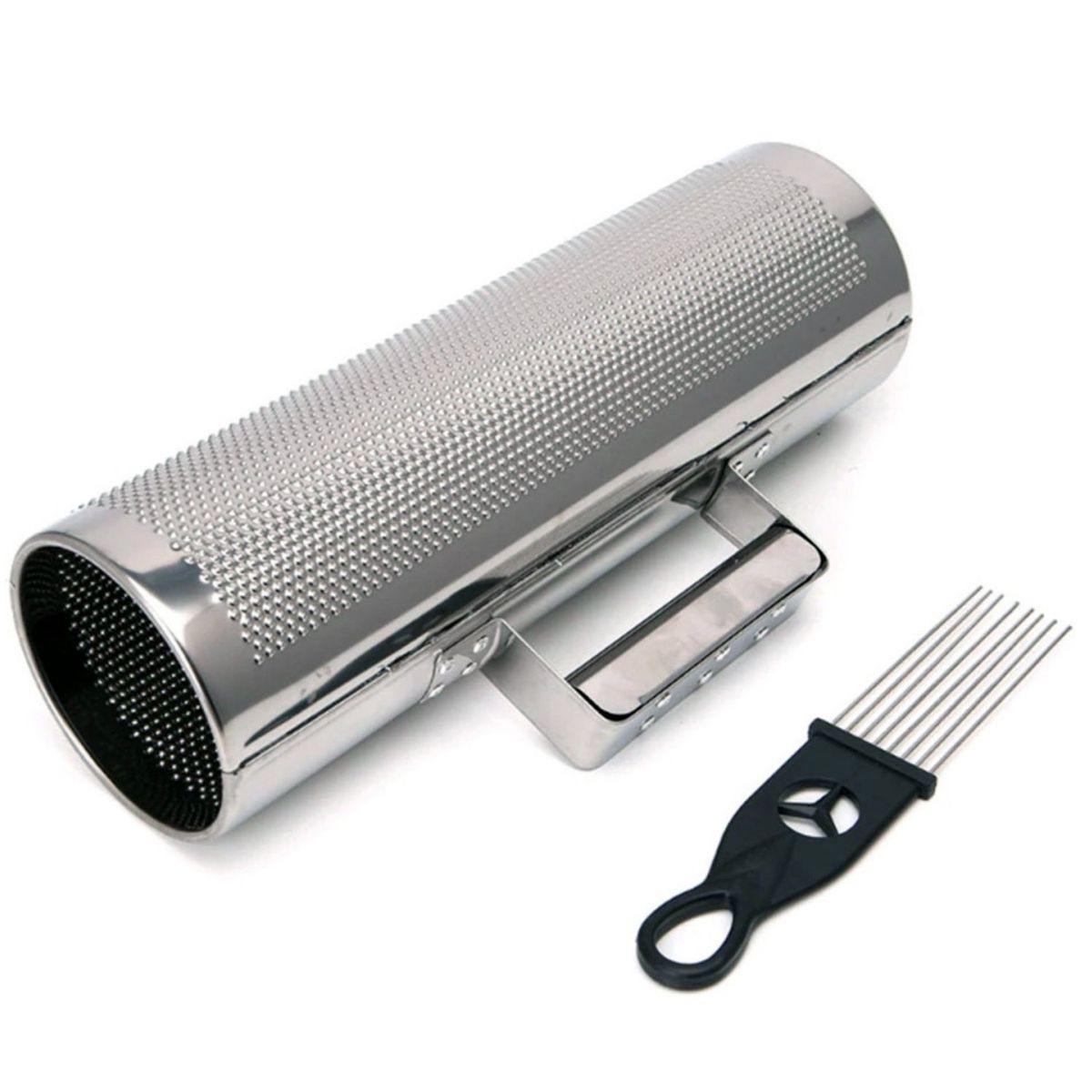 HENDRIX - Guiro 10x3 Pulgadas Color Plata + Cepillo - SC