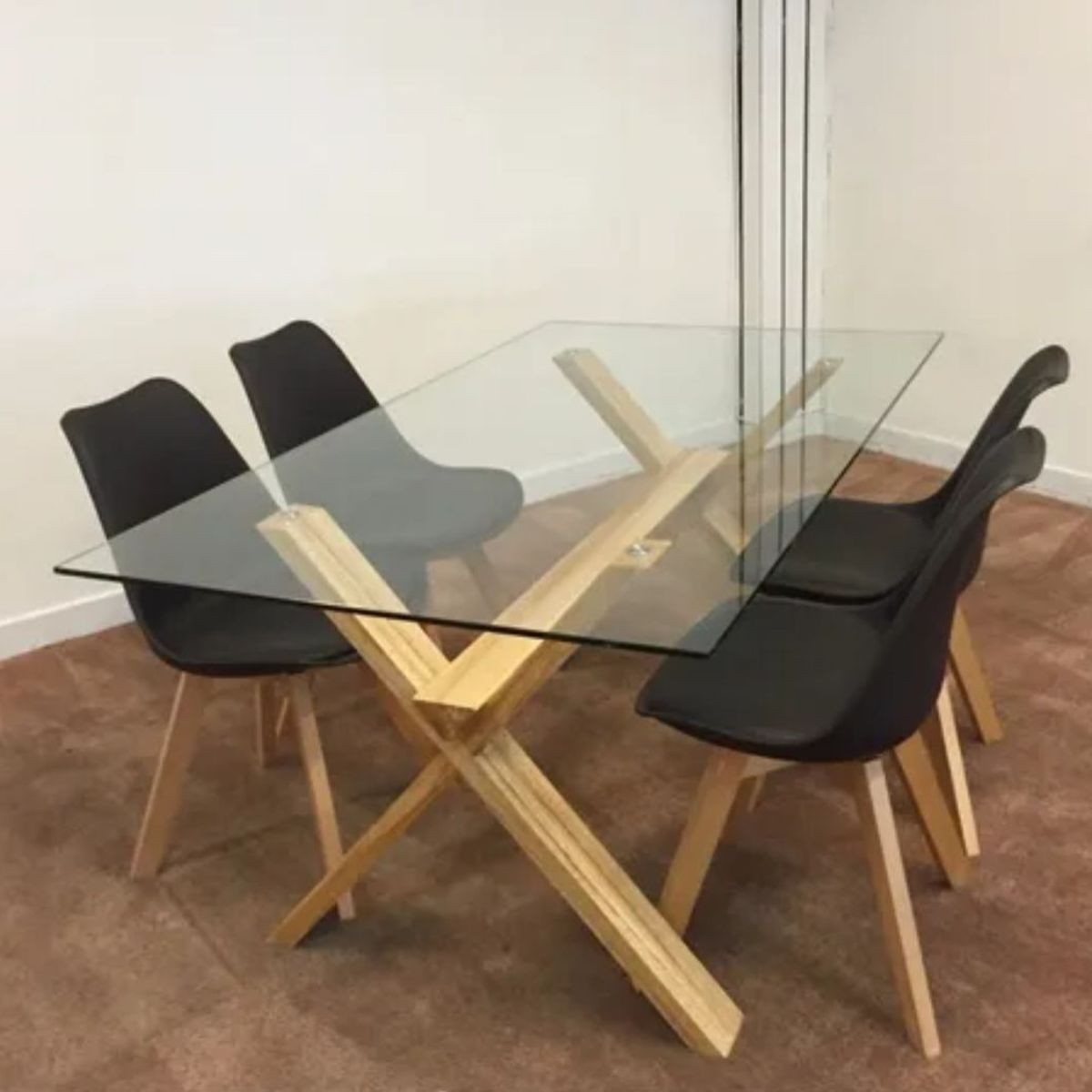 GENERICO - Comedor Bianca 140cm -Negro 4 puestos