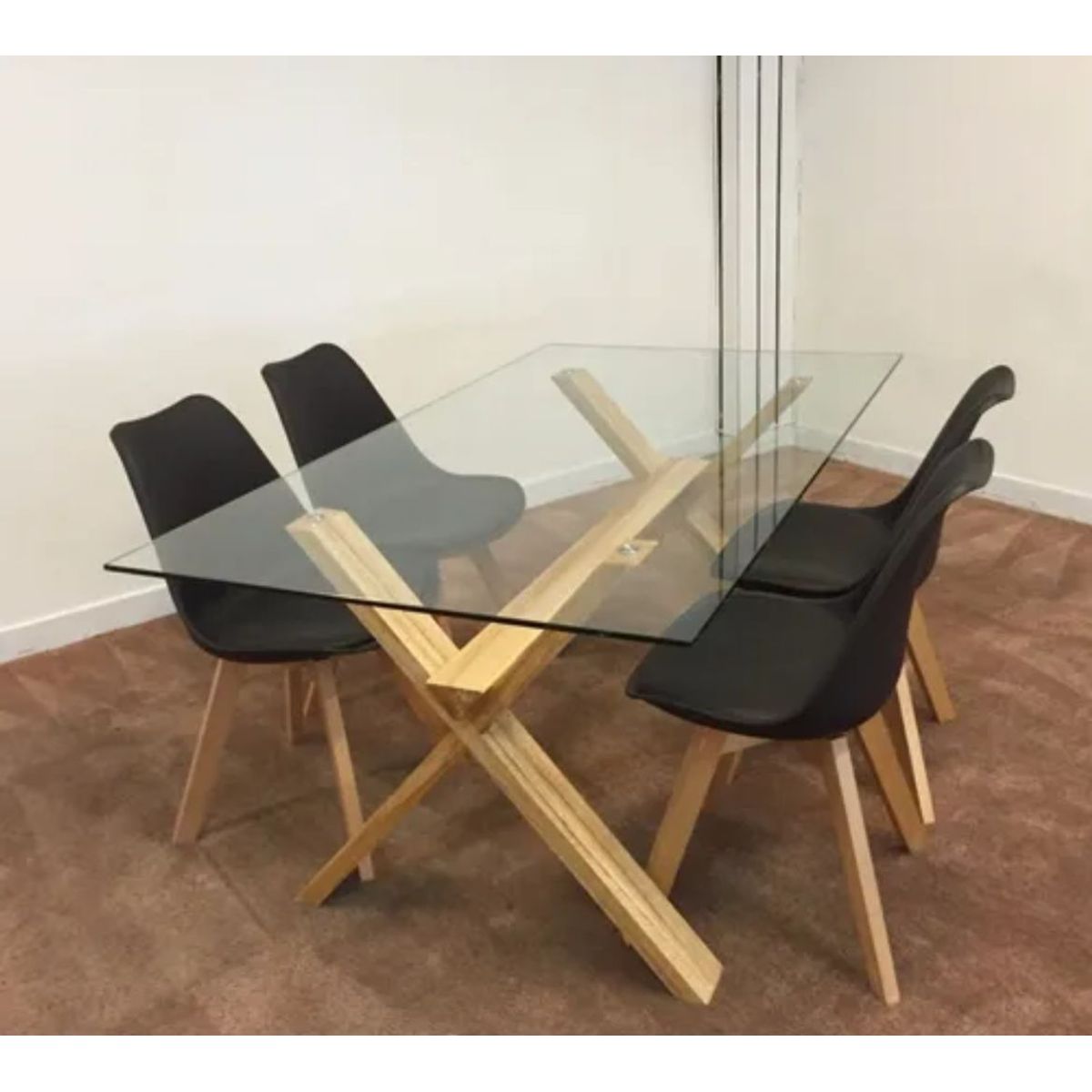 GENERICO - Comedor Bianca 140cm -Negro 4 puestos