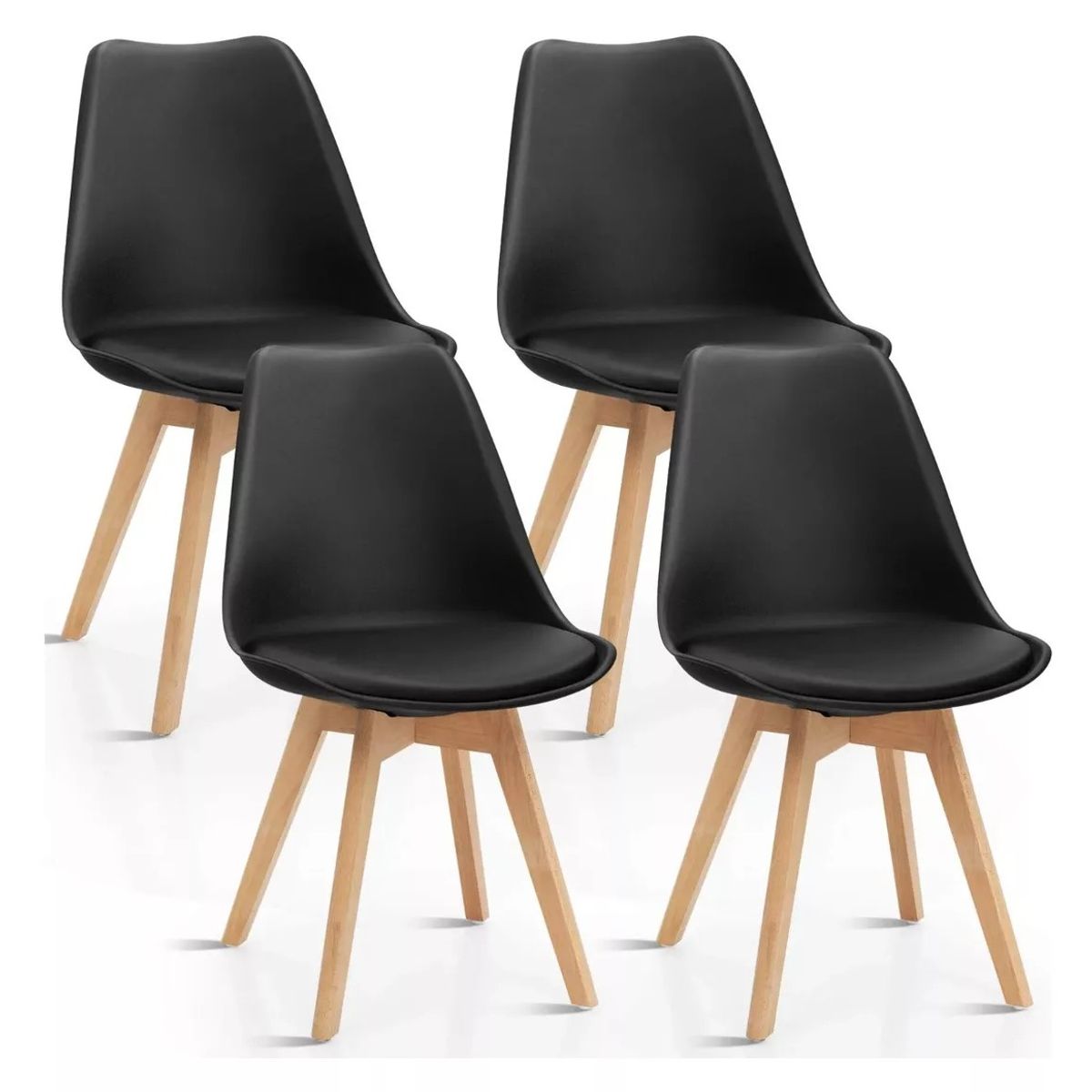 GENERICO - Comedor Bianca 140cm -Negro 4 puestos