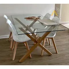 GENERICO - Comedor Bianca 140cm -Blanco 4 puestos
