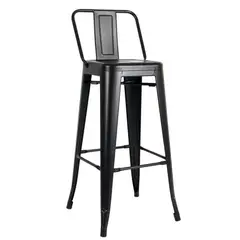 ITAHOME - PISO DE BAR METAL TOLIX NEGRO CON RESPALDO