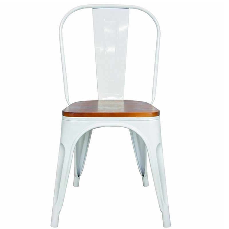 ITAHOME - SILLA DE COMEDOR MADERA METAL TOLIX BLANCO