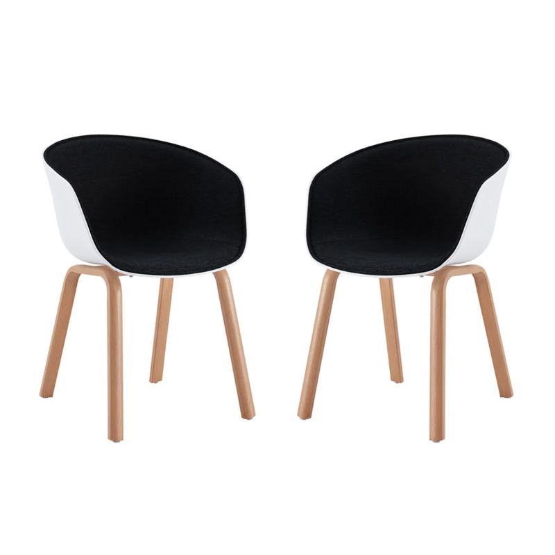 ITAHOME - SET DE 2 SILLAS DE COMEDOR NAPOLES  NEGRO BLANCO