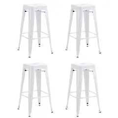 ITAHOME - SET DE 4 PISOS DE BAR METAL TOLIX BLANCO