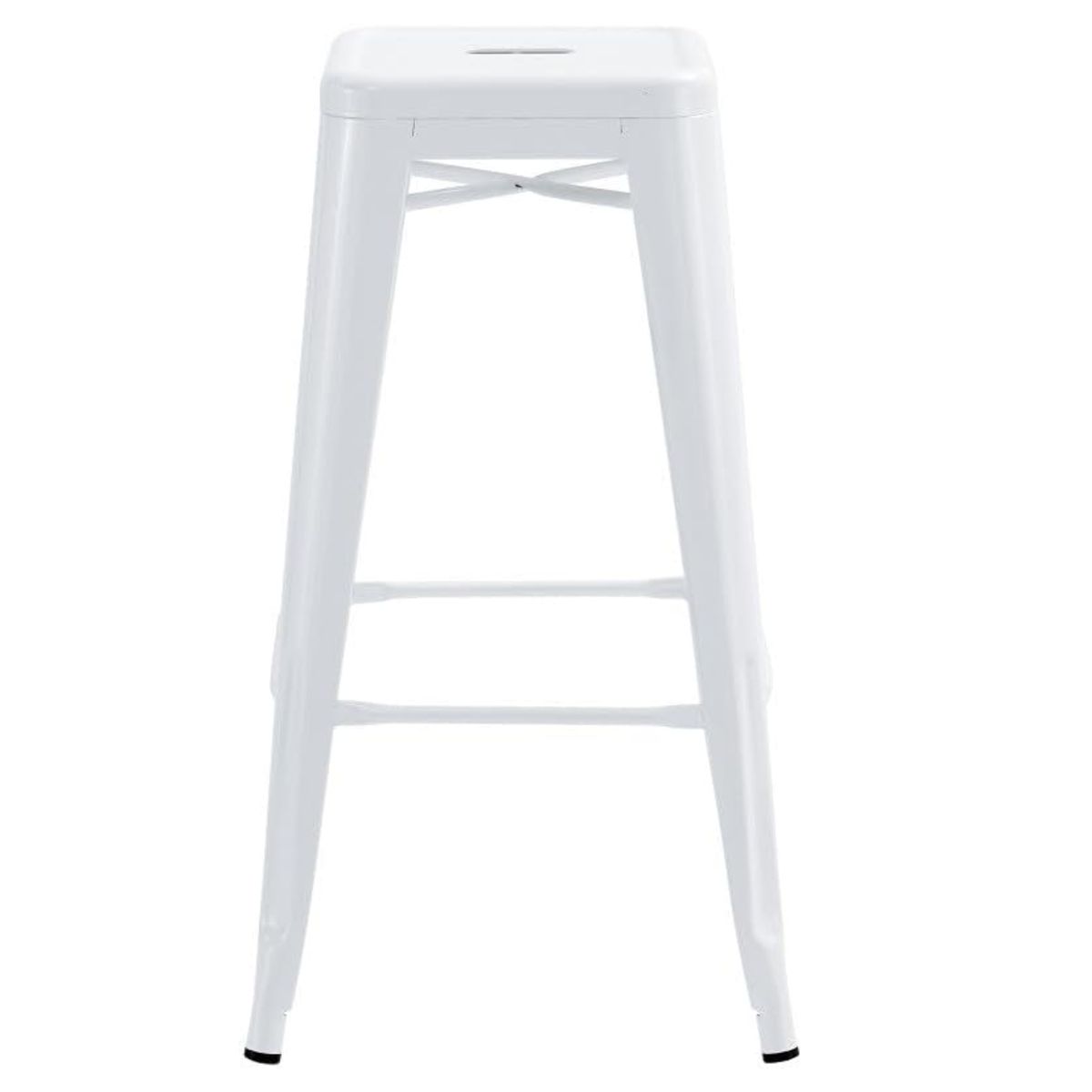 ITAHOME - SET DE 4 PISOS DE BAR METAL TOLIX BLANCO