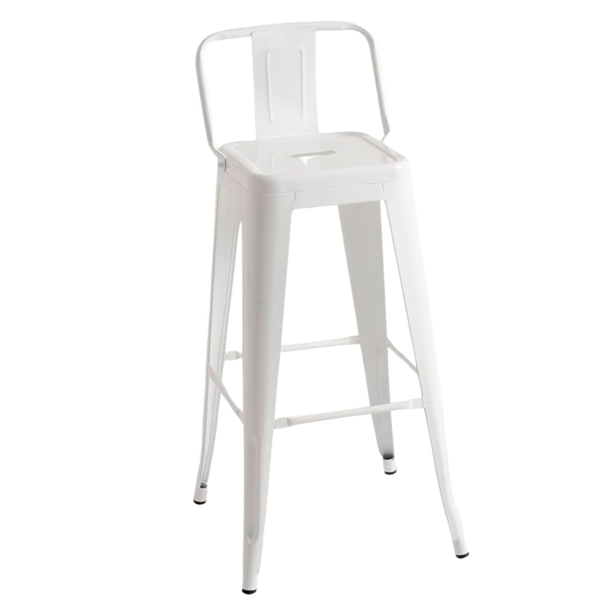 ITAHOME - SET DE 4 PISOS DE BAR METAL TOLIX BLANCO CRESPALDO
