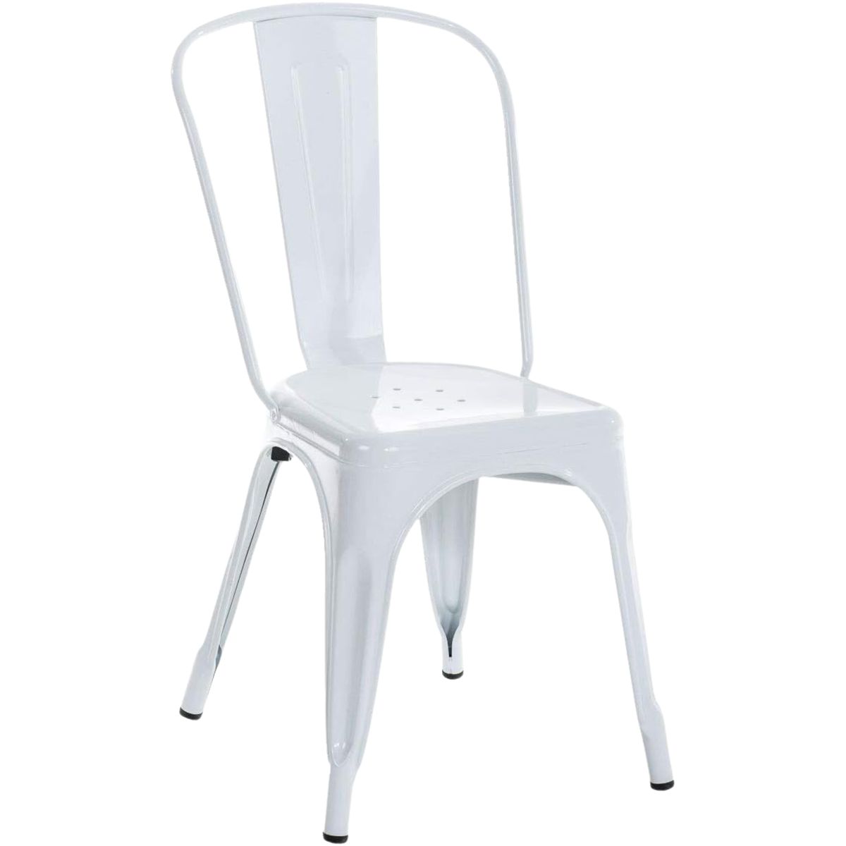 ITAHOME - SET DE 4 SILLAS DE COMEDOR METAL TOLIX BLANCO