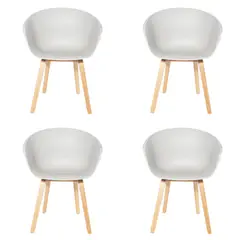 ITAHOME - SET DE 4 SILLAS DE COMEDOR NAPOLES BLANCO