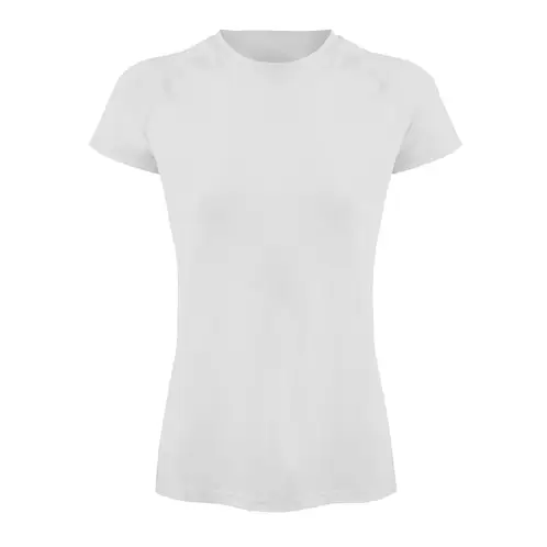 ANDESLAND OUTDOOR APPAREL - Polera DryFit Manga Corta Lisa Deportiva Blanco Mujer