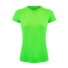 ANDESLAND OUTDOOR APPAREL - Polera DryFit Manga Corta Lisa Deportiva Verde Fluor Mujer