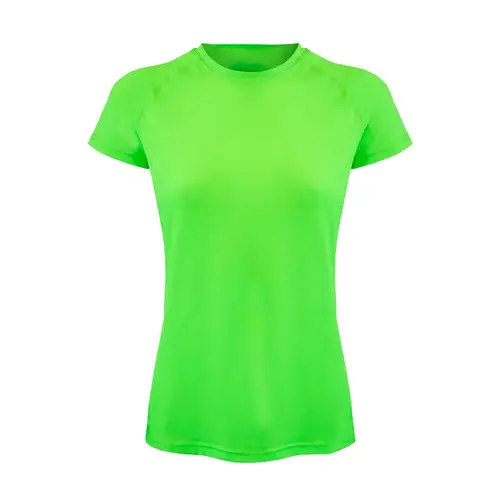 ANDESLAND OUTDOOR APPAREL - Polera DryFit Manga Corta Lisa Deportiva Verde Fluor Mujer