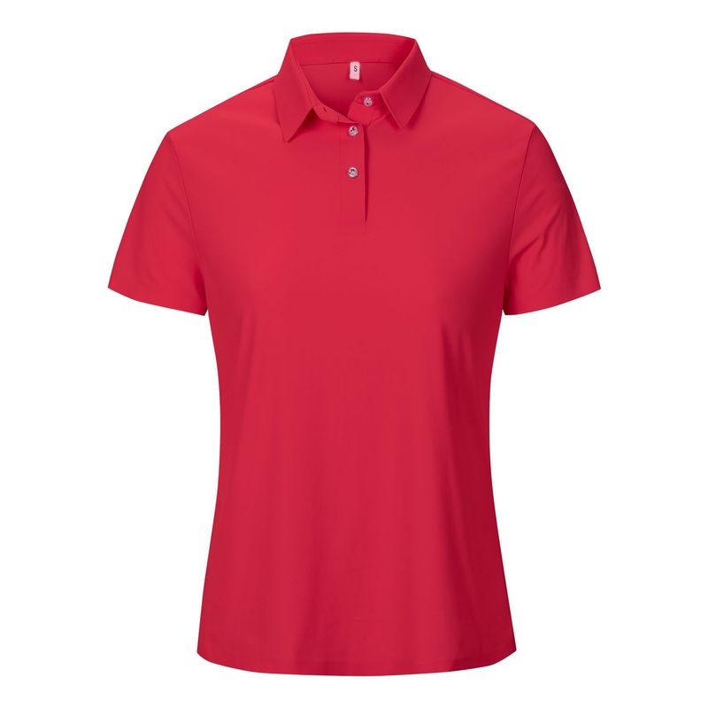 ANDESLAND OUTDOOR APPAREL - Polera Ultra Dryfit Con Cuello Manga Corta Rojo Mujer