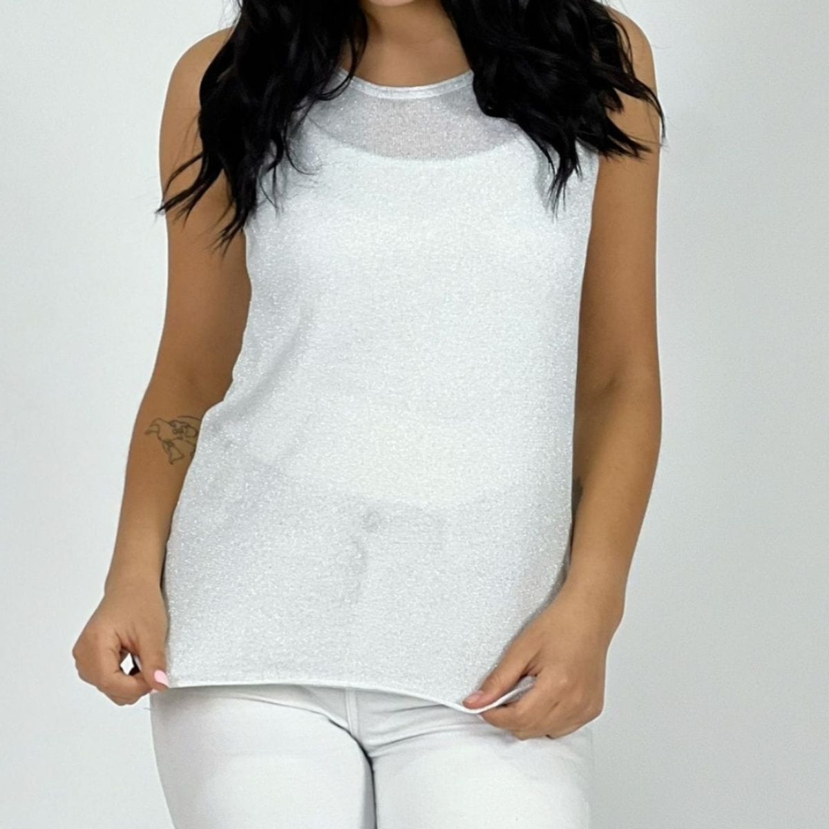 ARRAKASTA - Polera con brillos talla única