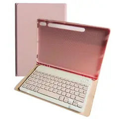 GENERICO - Funda + Teclado Rosado Para Samsung S8 Plus 12.4 Con Ranura